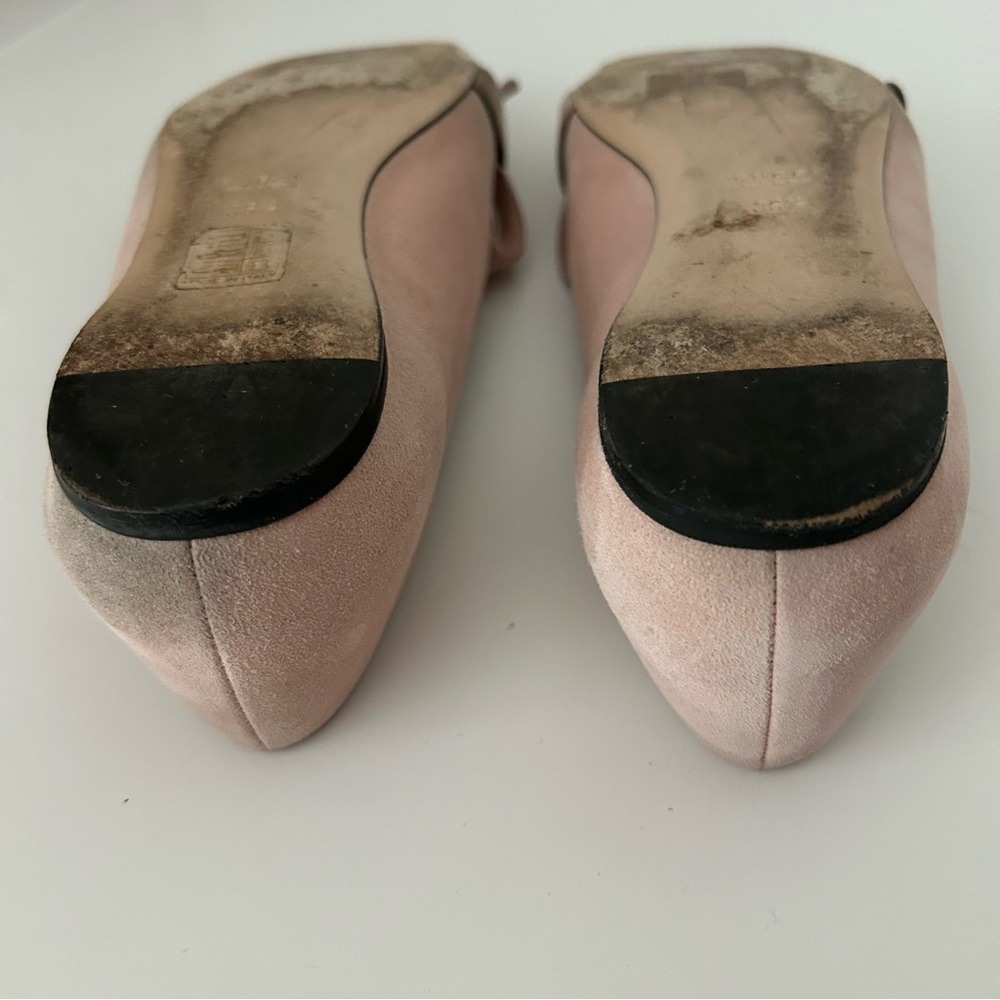 Gucci Kid Scamosciato Leather Suede GG Marmont Fringe Ballet Flats Loafers 36.5 - Picture 12 of 14